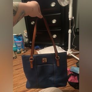 Dooney & Burke navy blue over the shoulder purse